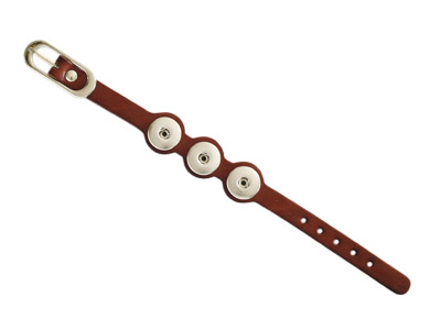 Lederarmband für 3 Chunkknöpfe